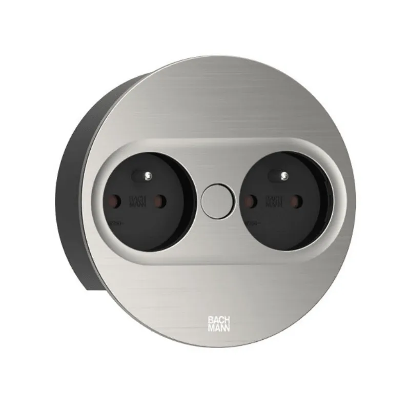 Prise électrique Twist ovale 2x 230V / Acier inoxydable