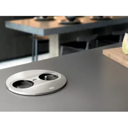 Prise électrique Twist ovale 2x 230V / Acier inoxydable