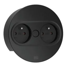 Prise électrique Twist ovale 2x 230 V / Noir mat
