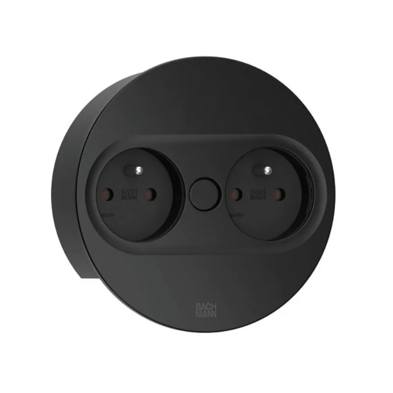 Prise électrique Twist ovale 2x 230 V / Noir mat