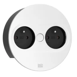 Prise électrique Twist ovale 2x 230 V / Blanc mat