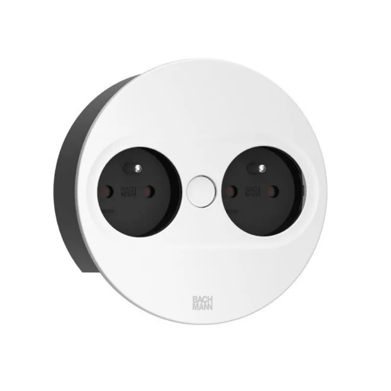 Prise électrique Twist ovale 2x 230 V / Blanc mat