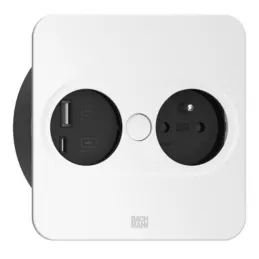 Prise électrique Twist square 1x 230V + USB A-C / Blanc mat mat