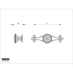 Bouton de meuble ANET / Argent vieilli
