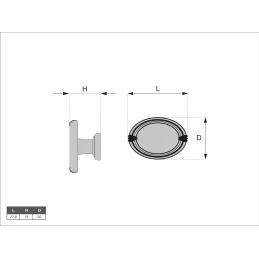 Bouton de meuble GOYA / Argent vieilli