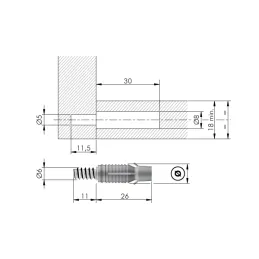 Goujon d’assemblage pour assemblages invisibles avec cheville PAD / Noir – 10 pièces