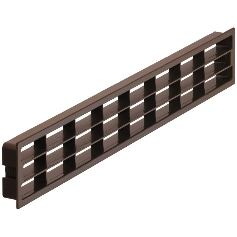 Grille d’aération en plastique 458 x 65 mm / Marron