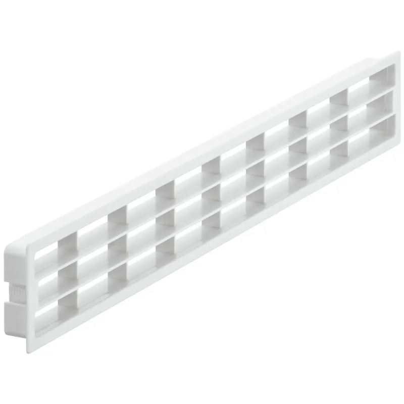 Grille d’aération en plastique 458 x 65 mm / Blanche