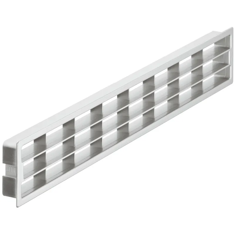 Grille d’aération en plastique 458 x 65 mm / Chrome mat