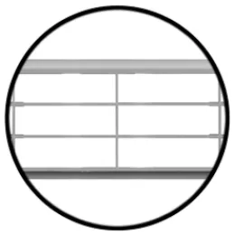 Grille d’aération en plastique 458 x 65 mm / Chrome mat