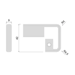 Profilé de jonction continu pour plan de travail 38 mm / Inox