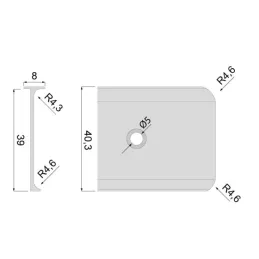 Profilé de jonction d’angle pour plan de travail de 38 mm / Aluminium