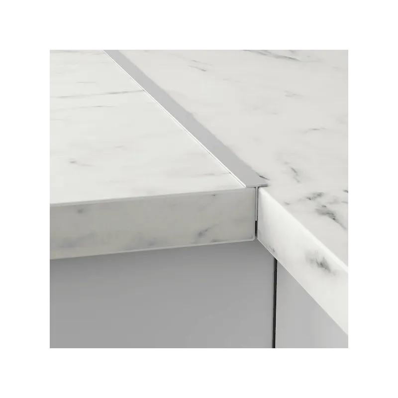 Profilé de jonction d’angle à bord droit pour planche de 38 mm / Aluminium