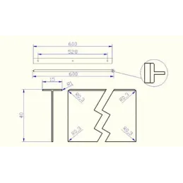 Profilé de jonction d’angle à bord droit pour panneau de 38 mm / Noir mat
