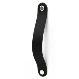 Poignée en cuir DOLCE OVAL / Noir