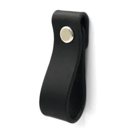 Poignée bouton en cuir DOLCE Mini / Noir