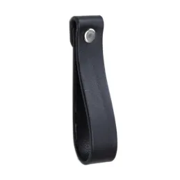 Poignée bouton en cuir DOLCE Maxi / Noir
