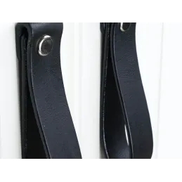 Poignée bouton en cuir DOLCE Maxi / Noir