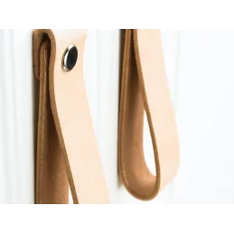 Poignée bouton en cuir DOLCE Maxi / Cuir naturel