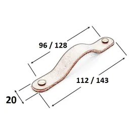 Poignée en cuir DOLCE OVAL / Marron