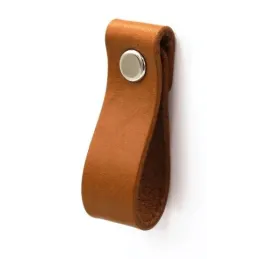 Poignée bouton en cuir DOLCE Mini / Marron