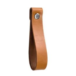Poignée bouton en cuir DOLCE Maxi / Marron