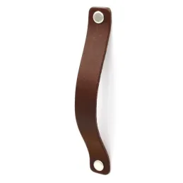 Poignée en cuir DOLCE / Marron foncé