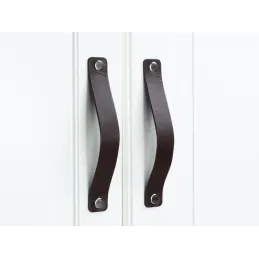 Poignée en cuir DOLCE / Marron foncé