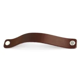 Poignée en cuir DOLCE / Marron foncé