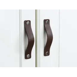 Poignée en cuir DOLCE / Marron foncé