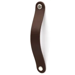 Poignée en cuir DOLCE OVAL / Marron foncé