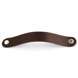 Poignée en cuir DOLCE OVAL / Marron foncé