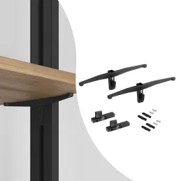 Set de supports pour étagère en bois pour système modulaire de dressing ZERO / Noir mat