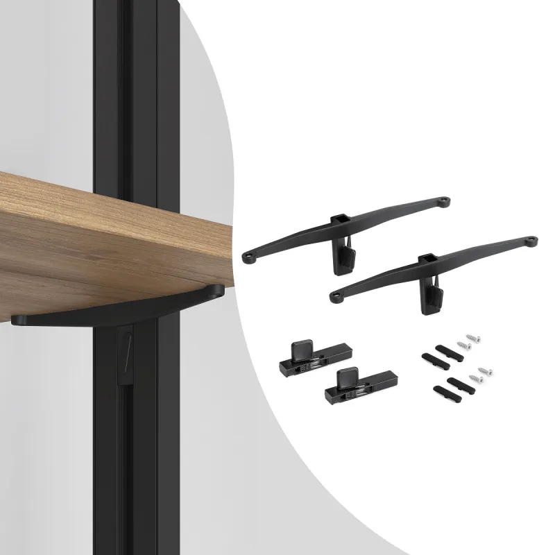 Set de supports pour étagère en bois pour système modulaire de dressing ZERO / Noir mat