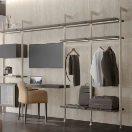 Ensemble de supports pour montant pour système modulaire de dressing ZERO / Beige