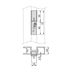 Ensemble de supports pour barre de penderie pour système modulaire de dressing ZERO / Beige