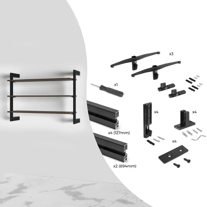 Système modulaire de rayonnage ZERO 900 mm / Noir mat