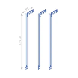 Système modulaire de dressing ZERO 2115 mm – 3 montants / Noir mat