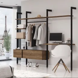 Système modulaire de dressing ZERO 2115 mm – 3 montants / Noir mat