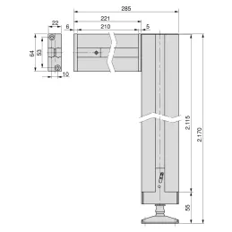 Système modulaire de dressing ZERO 2115 mm – 2 montants / Beige