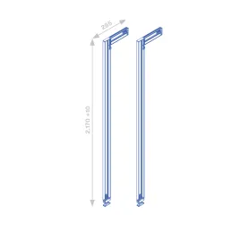 Système modulaire de dressing ZERO 2115 mm – 2 montants / Beige