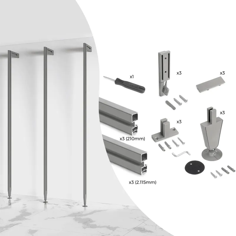 Système modulaire de rangement ZERO 2115 mm – 3 montants / Beige