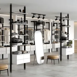 Ensemble de fixations au plafond pour système modulaire de dressing ZERO / Noir mat