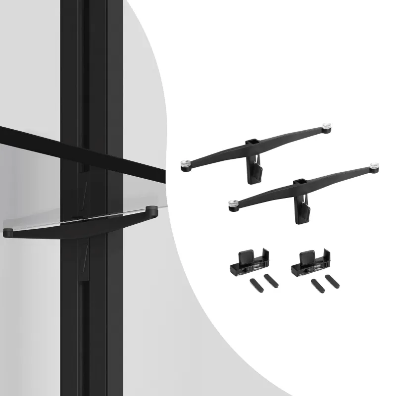 Set de supports pour étagère en verre pour le système modulaire de dressing ZERO / Noir mat