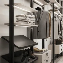Ensemble de supports pour étagère en bois inclinable pour système modulaire de dressing ZERO / Beige