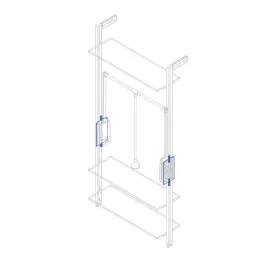 Kit de fixations pour valet rabattable pour système modulaire de dressing ZERO / Noir mat
