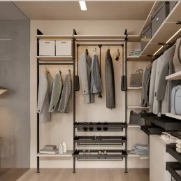 Kit de fixations pour valet rabattable pour système modulaire de dressing ZERO / Noir mat