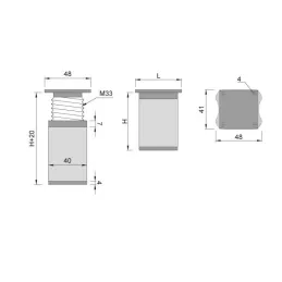 Pied de meuble LEX / Aluminium