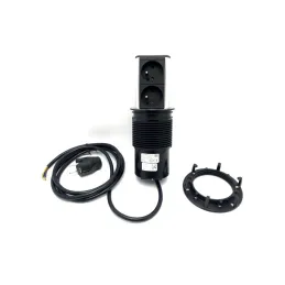 Prise électrique escamotable Elevator 2x230V FRENCH / Inox