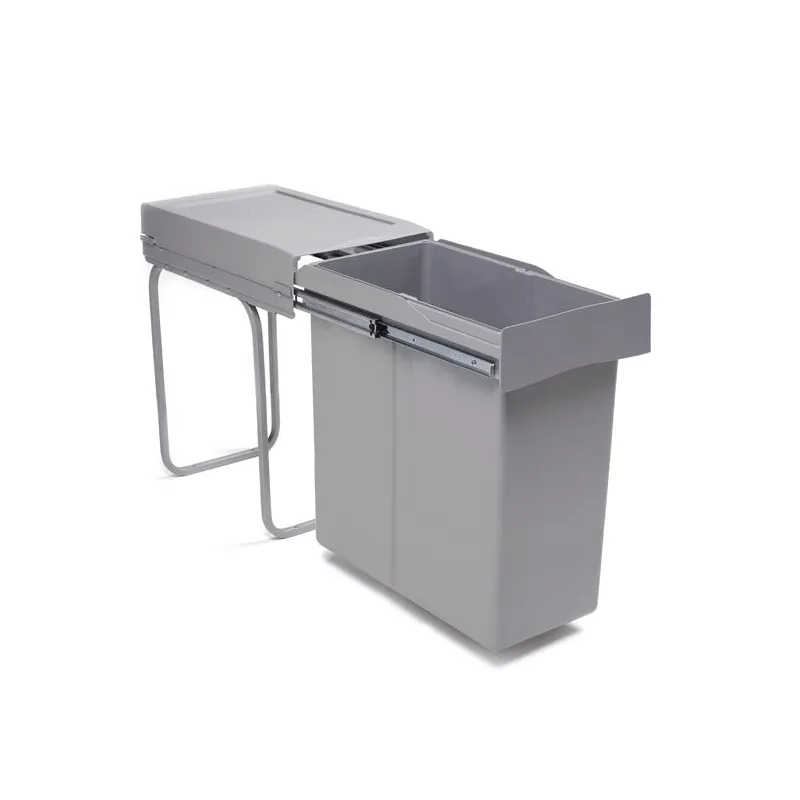 Poubelle coulissante LINEA 300 mm – 1 × 40 L / Grise